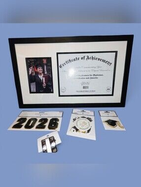 Graduation And Diploma Frame Black and White Double Mat